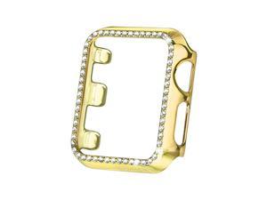 38mm Case Compatible with Apple Watch Band Bling Full Cover Bumper Protective Frame Screen Protector for iWatch Series 321 Yellow Gold38mm