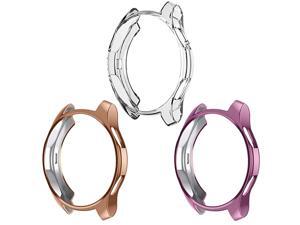 Case Compatible with Samsung Galaxy Watch 46mm, TPU Slim Plated Case Shock-Proof Cover All-Around Protective Bumper Shell for Galaxy Watch 46mm Smartwatch, 3 Pack Clear, Rose Gold, Rose Pink Case Compatible with Samsung Galaxy Watch 46mm, TPU Slim Plated Case Shock-Proof Cover All-Around Protective Bumper Shell for Galaxy Watch 46mm Smartwatch, 3 Pack Clear, Rose Gold, Rose Pink