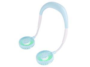 Personal Neck FanHand Free Mini USB Neckband Sports Fan with Rechargeable Battery2 modes LED Light3 Speeds and 360 Degree Adjustment Tube for Sports Office Outdoor Travel Blue Personal Neck FanHand Free Mini USB Neckband Sports Fan with Rechargeable Battery2 modes LED Light3 Speeds and 360 Degree Adjustment Tube for Sports Office Outdoor Travel Blue