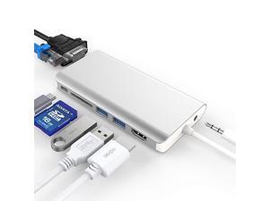 USB C Hub 8in1 Adapter with 1Gbps Ethernet Port 4K HDMI Output Port USB C to VGA 2 USB 30 Ports SDTF Cards Reader PD Power Delivery USB C Hub 8in1 Adapter with 1Gbps Ethernet Port 4K HDMI Output Port USB C to VGA 2 USB 30 Ports SDTF Cards Reader PD Power Delivery