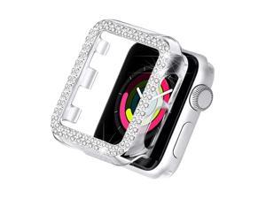 Bling Case Compatible with Apple Watch 42mm, Full Cover Bumper Screen Protector for iWatch Series 3 2 1 (Clear-42mm)
