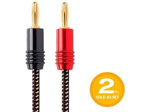 Premium Braided Speaker Wire 14AWG With Gold Plated Banana Plug Connectors Affinity Series 2 Pack 10 Feet Premium Braided Speaker Wire 14AWG With Gold Plated Banana Plug Connectors Affinity Series 2 Pack 10 Feet