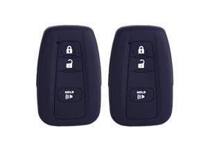 2Pcs  Sillicone key fob Skin key Cover Remote Case Protector Shell for 2016 2017 Prius 2018 2019 CHR Smart Remote black