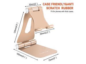 Cell Phone Stand for Desk Portable Cell Phone Holder Adjustable Tablet Stand Aluminum Stand Holder Cradle Charging Dock for Nintendo Switch All Smartphones and Tablets 413quot Gold Cell Phone Stand for Desk Portable Cell Phone Holder Adjustable Tablet Stand Aluminum Stand Holder Cradle Charging Dock for Nintendo Switch All Smartphones and Tablets 413quot Gold