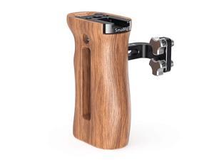 Side Wooden Handle Grip for DSLR Camera Cage wCold Shoe Mount Threaded Holes Direction Changeable 2093
