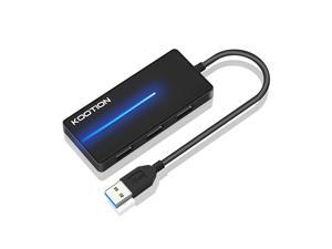 4Port USB 30 Hub UltraSlim Data Hub 5Gbps Transfer Speed with LED Indicator for MacBook Windows PC Surface Mobile HDD Ultrabook Flash Drive Laptop Black