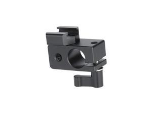 15mm Rod Clamp with Cold Shoe Mount Adapter for Camera DSLR Rig Flash Led Light Monitor Video and More