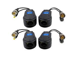 2 Pair Passive Video Balun BNC to RJ45 Adapter with Power 1080P8MP Security Camera Network Transceiver Cat5eCat6 Cable to BNC Connector 2 Pair Passive Video Balun BNC to RJ45 Adapter with Power 1080P8MP Security Camera Network Transceiver Cat5eCat6 Cable to BNC Connector