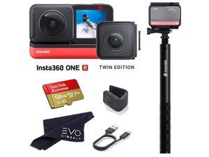 ONE R Twin Edition Super 57K DualLens 360 Camera + 4K Wide Angle 60FPS with Invisible Selfie Stick and 128GB Memory Card Bundle 3 Items ONE R Twin Edition Super 57K DualLens 360 Camera + 4K Wide Angle 60FPS with Invisible Selfie Stick and 128GB Memory Card Bundle 3 Items