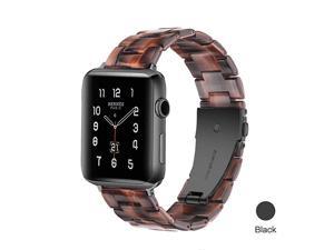 Apple Watch Band Fashion Resin iWatch Band Bracelet Compatible with Copper Stainless Steel Buckle for Apple Watch Series 5 Series 4 Series 3 Series 2 Series1 Chocolate 42mm44mm