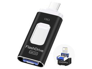 Flash Drive iPhone USB Flash Drive 128 GB High Speed Memory Stick 3 in 1 Thumb Drive Jump Drive for Android Samsung iPhone MacBook PC and More Devices Black Flash Drive iPhone USB Flash Drive 128 GB High Speed Memory Stick 3 in 1 Thumb Drive Jump Drive for Android Samsung iPhone MacBook PC and More Devices Black