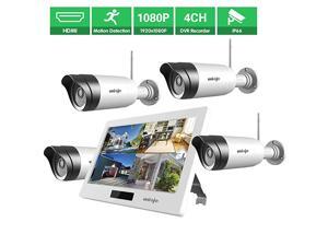 Wireless WiFi Security Camera System 4Pcs 1080P NVR with 101 inches LCD Touch Screen Monitor 4 HD 20 Megapixel Night Vision IP66 Waterproof IP Security Surveillance Camera Wireless WiFi Security Camera System 4Pcs 1080P NVR with 101 inches LCD Touch Screen Monitor 4 HD 20 Megapixel Night Vision IP66 Waterproof IP Security Surveillance Camera