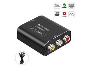 RCA AV Composite to HDMI Video Audio Converter Adapter Mini RCA to HDMI Box Support 1080P for TV/PC/PS2/Blue-Ray DVD,Black RCA AV Composite to HDMI Video Audio Converter Adapter Mini RCA to HDMI Box Support 1080P for TV/PC/PS2/Blue-Ray DVD,Black