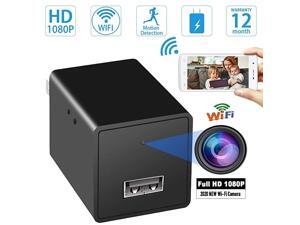 Spy Camera Wireless Hidden WiFi Camera with Remote Viewing 1080P HD Nanny Cam Security Camera USB Charger Camera Indoor Video Recorder Motion Activated Support iOSAndroid App