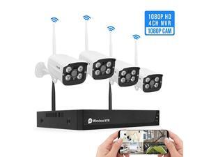 Wireless Security Camera System Outdoor Indoor PlugampPlay 4Channel NVR 4Pcs 2MP WiFi Video Surveillance Cameras H265 with Night Vision Motion Detection P2P 247 Recording No Hard Drive Wireless Security Camera System Outdoor Indoor PlugampPlay 4Channel NVR 4Pcs 2MP WiFi Video Surveillance Cameras H265 with Night Vision Motion Detection P2P 247 Recording No Hard Drive