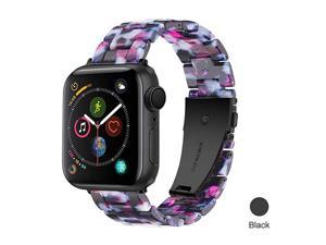 Apple Watch Band Fashion Resin iWatch Band Bracelet Compatible with Copper Stainless Steel Buckle for Apple Watch Series 5 Series 4 Series 3 Series 2 Series1 Flower Purple 38mm40mm