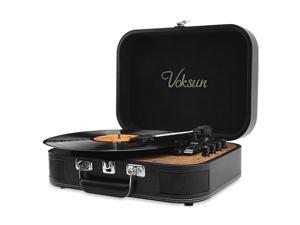 Record Player Portable Bluetooth Turntable with Builtin Stereo Speakers 3Speed BeltDrive Suitcase LP Vinyl Player Supports Vinyl to MP3 Recording AUX USB RCA Headphone Jack Black Record Player Portable Bluetooth Turntable with Builtin Stereo Speakers 3Speed BeltDrive Suitcase LP Vinyl Player Supports Vinyl to MP3 Recording AUX USB RCA Headphone Jack Black
