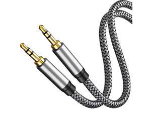 Aux Cable 50Ft 35mm Male to Male Auxiliary Audio Stereo Cord Compatible with CarHeadphones iPods iPhones iPadsTabletsLaptopsAndroid Smart Phones More 50Ft15M Silver