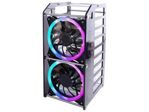 Raspberry Pi Cluster Case Raspberry Pi Rack Case Stackable Case with Cooling Fan 120mm RGB LED 5V Fan for Raspberry Pi 4B3B+3B2BB+ and Jetson Nano 8Layers