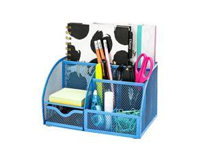Mesh Desk Organizer Office with 7 Compartments + DrawerDesk Tidy CandyPen HolderMultifunctional Organizer Niagara Blue Trendy Color EX348NBLU Mesh Desk Organizer Office with 7 Compartments + DrawerDesk Tidy CandyPen HolderMultifunctional Organizer Niagara Blue Trendy Color EX348NBLU