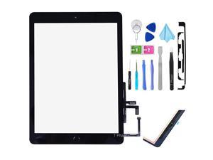 Black Digitizer Repair Kifor 2017 iPad 97A1822 A1823 Touch Screen Digitizer Replacemenwith Home Button + Tools Ki+ PreInstalled Adhesive