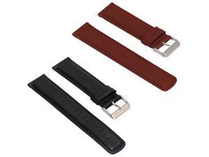 of 2 Replacement Leather Bands for ASUS ZenWatch 2 Smartwatch 163 WI501Q not for 145 Black Brown