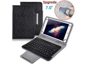 Universal 7 inch Tablet Keyboard Case Wireless Bluetooth Removable Keyboard + Folio PU Leather Cover + Stand Travel Portable Leather Sleeve for iOSAndroidWindows 70 Tablet Black Universal 7 inch Tablet Keyboard Case Wireless Bluetooth Removable Keyboard + Folio PU Leather Cover + Stand Travel Portable Leather Sleeve for iOSAndroidWindows 70 Tablet Black