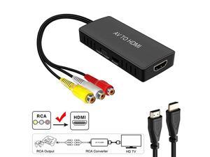 to HDMI Converter RCA to HDMI Composite CVBS to HDMI Video Audio Converter Adapter Support PALNTSC with USB Charge Cable for Nintendo 64 PC Laptop Xbox VHS VCRCamera DV HDMI Capture car