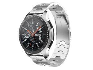 Compatible for Samsung Galaxy Watch 45mm/46mm bands,22mm Enamel Process Stainless Steel Metal Watch Strap Compatible Samsung Watch 3 45mm,Gear S3 Frontier/Classic Smartwatch,Silver Compatible for Samsung Galaxy Watch 45mm/46mm bands,22mm Enamel Process Stainless Steel Metal Watch Strap Compatible Samsung Watch 3 45mm,Gear S3 Frontier/Classic Smartwatch,Silver