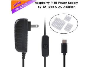Raspberry Pi 4b Power Supply AC Adapter 5V 3A USBC TypeC with Switch Button Charger for Rasberry Pi 4 Generation with Raspberry Pi 4 Heat Sink Set Raspberry Pi 4b Power Supply AC Adapter 5V 3A USBC TypeC with Switch Button Charger for Rasberry Pi 4 Generation with Raspberry Pi 4 Heat Sink Set
