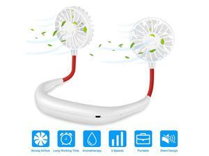 Around Neck Fan Portable Personal Fan Necklace USB Rechargeable with Dual Cooling Wind Head for Outdoor Office Sport Travel White Around Neck Fan Portable Personal Fan Necklace USB Rechargeable with Dual Cooling Wind Head for Outdoor Office Sport Travel White