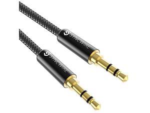 35mm Nylon Braided Aux Cable 33ft1mHiFi Sound Audio Auxiliary Input Adapter Male to Male AUX Cord for Headphones Car Home Stereos Speaker iPhone iPad iPod Echo More Black