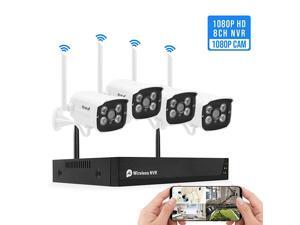 Wireless Camera Security System PlugampPlay 8Channel NVR and 4Pcs 2MP Outdoor IP66 Weatherproof CCTV Cameras with H265 Night Vision Motion Detection P2P 247 Recording No Hard Drive Wireless Camera Security System PlugampPlay 8Channel NVR and 4Pcs 2MP Outdoor IP66 Weatherproof CCTV Cameras with H265 Night Vision Motion Detection P2P 247 Recording No Hard Drive