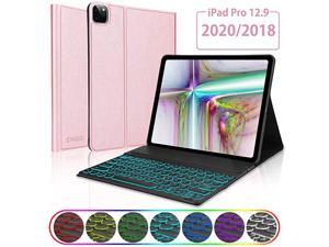 Pro 129 Case 2020 with Keyboard 4th Gen 2018 3rd Gen Pro 129 Case with Detachable Backlit Keyboard Multiple Viewing Angles Auto SleepWake Pro 129 Keyboard Case Rose Gold