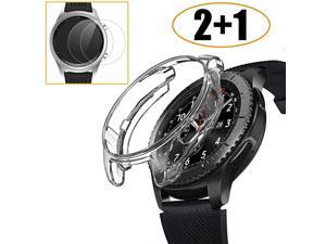 Pack Compatible Samsung Galaxy Watch 46mm Gear S3 Case Cover with Screen Protector Soft TPU Plated Protective Bumper Shell + Tempered Glass Screen Protector Film for Gear S3 FrontierClassic Pack Compatible Samsung Galaxy Watch 46mm Gear S3 Case Cover with Screen Protector Soft TPU Plated Protective Bumper Shell + Tempered Glass Screen Protector Film for Gear S3 FrontierClassic