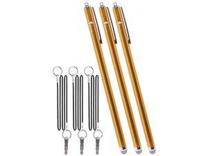 Set of 3 Gold XXL Extra Long Stylus Pen 73 with Micro Knit Hybrid Fiber Tip and Includes 15 Elastic Lanyard for iPhone 455c66+ iPadiPad AiriPad Mini Samsung Galaxy S4S5S6Edge Kindle Fire Surface Pro Set of 3 Gold XXL Extra Long Stylus Pen 73 with Micro Knit Hybrid Fiber Tip and Includes 15 Elastic Lanyard for iPhone 455c66+ iPadiPad AiriPad Mini Samsung Galaxy S4S5S6Edge Kindle Fire Surface Pro