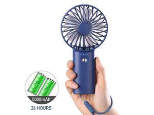 Portable Fan Handheld Small USB Fan 5000mAh Rechargeable Personal Desk Fan 726 Hours Long Working Time with 3 Speeds amp Hand Rope for Home Office Outdoor Travel Camping MakeupNavy Blue Portable Fan Handheld Small USB Fan 5000mAh Rechargeable Personal Desk Fan 726 Hours Long Working Time with 3 Speeds amp Hand Rope for Home Office Outdoor Travel Camping MakeupNavy Blue