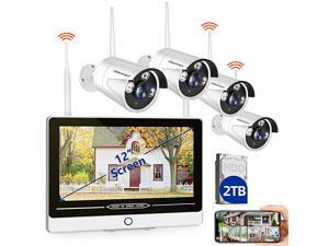 8CH Expandable All in One with 12 LCD Monitor 1080P Wireless Security Camera System 2TB Hard Drive Indoor Outdoor Home Business CCTV Surveillance Systems4pcs 20MP Bullet IP CamerasIP66 8CH Expandable All in One with 12 LCD Monitor 1080P Wireless Security Camera System 2TB Hard Drive Indoor Outdoor Home Business CCTV Surveillance Systems4pcs 20MP Bullet IP CamerasIP66
