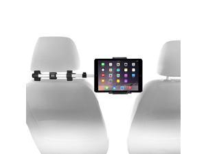 Car Headrest Mount Holder for Apple iPad Pro / Air / Mini, Tablets, Nintendo Switch, iPhone, & Smartphones 4.5" to 10" Wide with Dual Adjustable Positions and 360° Rotation (HRMOUNTPRO),Silver