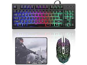 87 Keys Gaming Keyboard and Colorful Mouse ComboUSB Wired Backlit Mechanical Feeling Gaming Keyboard and Gaming Mouse for Laptop PC Computer Game and Work 87 Keys Gaming Keyboard and Colorful Mouse ComboUSB Wired Backlit Mechanical Feeling Gaming Keyboard and Gaming Mouse for Laptop PC Computer Game and Work