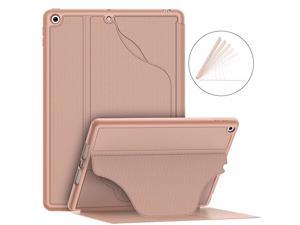 Case for iPad 10.2 2020/2019 (iPad 8th/7th Generation) - Luxury Series [Built-in Pencil Holder + 6 Magnetic Stand Angles + 360 Full Protection + Premium PU Leather] - Sleep/Wake Cover, Rose Gold