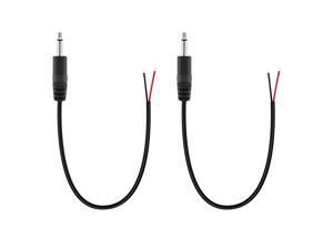 2 Pack Replacement 25mm Male Plug to Bare Wire Open End TS 2 Pole Mono 25mm Plug Jack Connector Audio Cable Repair 2 Pack Replacement 25mm Male Plug to Bare Wire Open End TS 2 Pole Mono 25mm Plug Jack Connector Audio Cable Repair