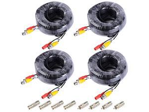4 Pack 150ft Video Power Security Camera Extension Cable Wire for CCTV DVR 960H Security Cameras Surveillance System with BNC to RCA Adaptor 4 Pack 150ft Video Power Security Camera Extension Cable Wire for CCTV DVR 960H Security Cameras Surveillance System with BNC to RCA Adaptor
