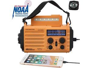 Powered Solar Hand Crank NOAA Weather Alert RadioAMFM Shortwave Survival Portable Outdoor Emergency Radio2000mAh Rechargeable Battery Cellphone USB ChargerLED Camping FlashlightSOSampCompass Powered Solar Hand Crank NOAA Weather Alert RadioAMFM Shortwave Survival Portable Outdoor Emergency Radio2000mAh Rechargeable Battery Cellphone USB ChargerLED Camping FlashlightSOSampCompass