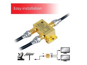 Digital 2-Way Coaxial Cable Splitter, 2.5 GHz 5-2500 MHz, RG6 Compatible, Works with HD TV, Satellite, High Speed Internet, Amplifier, Antenna, Gold Plated Connectors, Corrosion Resistant, 33526