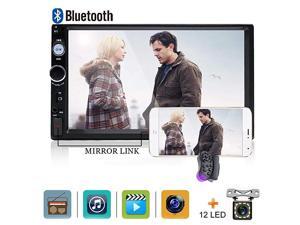 Stereo 2 din Radio 7 HD Player MP5 Touch Screen Digital Display Bluetooth Multimedia USB 2din Autoradio Mobile Phone interconnetion with 12 LED Backup Camera