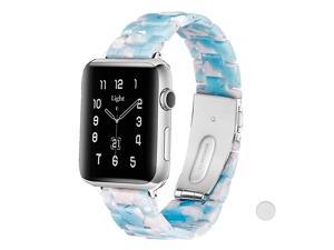 Apple Watch Band Fashion Resin iWatch Band Bracelet Compatible with Copper Stainless Steel Buckle for Apple Watch Series SE Series 6 Series 5 Series 4 Series 3 Series 2 Series1 Sky Blue 38mm40mm