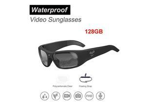 Waterproof Video Audio Sunglasses,128GB Built-in Memory with Ultra 1080P Full HD Video Recording Camera and Polarized UV400 Protection Safety Lenses,Unisex Sport Design Waterproof Video Audio Sunglasses,128GB Built-in Memory with Ultra 1080P Full HD Video Recording Camera and Polarized UV400 Protection Safety Lenses,Unisex Sport Design