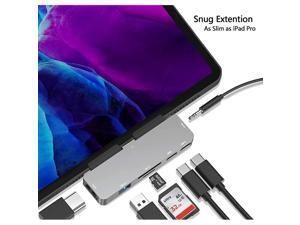 C Hub for iPad Pro7in1 Adapter for iPad Pro 2018 2020 12911 inchwith 35mmampTypeC Earphone Headphone Jack with Volume Control4K HDMIC PD ChargingSDMicro Card Reader30