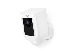Spotlight Cam Battery HD Security Camera with Built Two-Way Talk and a Siren Alarm, White, Works with Alexa Spotlight Cam Battery HD Security Camera with Built Two-Way Talk and a Siren Alarm, White, Works with Alexa